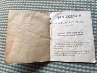 World War 1 Ww1 Soldiers Pay Record Book 1918 & 1919 Military Ephemera