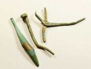 Selection of 3 Ancient Roman Bronze Medical/Dental Tools - 2nd - 4th C AD 2