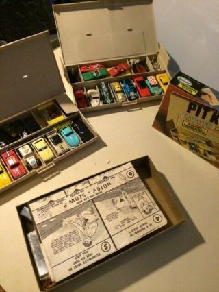 AURORA Vintage HO slot cars and track.  Includes two pit kits with cars/parts. 6