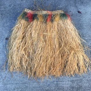 Antique Hawaiian Wwii Grass Skirt Hula Head Vintage