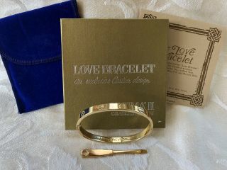 1970 Charles Revson Love Bracelet Aldo Cipullo Cartier Design 18K Gold GEP Minty 2