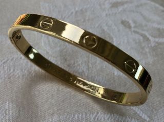 1970 Charles Revson Love Bracelet Aldo Cipullo Cartier Design 18K Gold GEP Minty 6