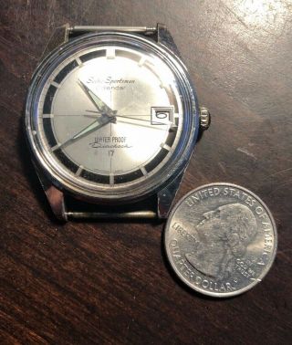 Rare Vintage Seiko Sportsman Calendar Waterproof Diashock 17 Wristwatch