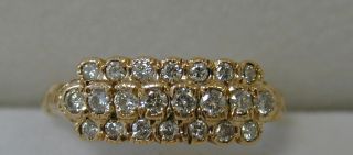 Antique Victorian 14k Rose Gold.  75 Ct 3 Row Diamond Band Ring Ring Size 5 1/2