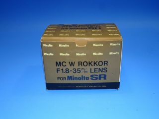 Vtg Minolta Mc W.  Rokkor 35mm F1.  8 Lens Nos.