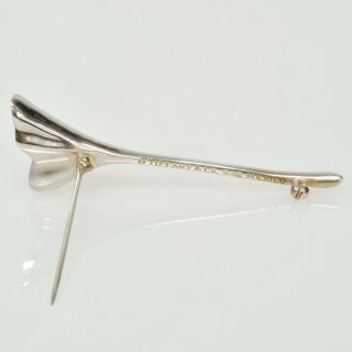 Tiffany & Co.  Sterling Silver Ginko Nature Leaf 1/2Ct Diamond Pin Brooch 3