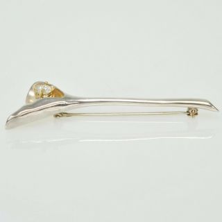 Tiffany & Co.  Sterling Silver Ginko Nature Leaf 1/2Ct Diamond Pin Brooch 6