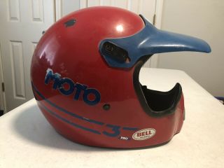 Vintage Bell Moto 3 Pro Motorcycle Helmet Old School Motor - Cross Helmet Shelf