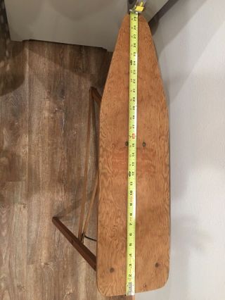 Vintage Primitive Folding Wooden Ironing Board Children ' s Small 30” X 8” 4