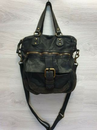 Vintage Campomaggi Teodorano Shoulder Bag Satchel Leather Hobo Shopper Black