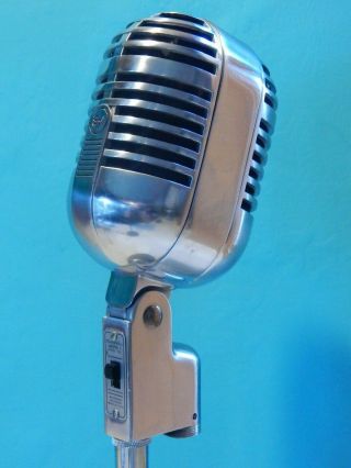 Vintage 1950s Electro Voice 726 Microphone With Stand And Cable Antique Shure