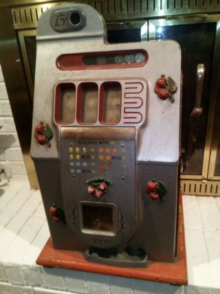 Antique Mills 25 Cent Black Cherry Slot Machine Repair Or Parts