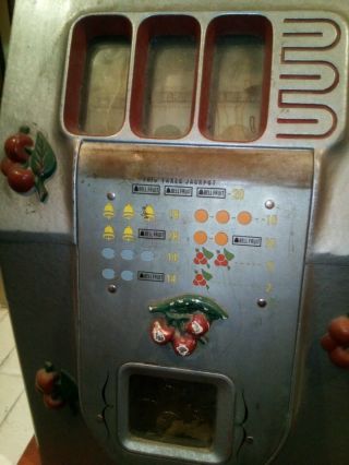 Antique Mills 25 cent Black Cherry Slot Machine Repair or Parts 2