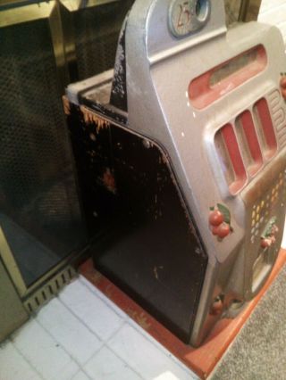 Antique Mills 25 cent Black Cherry Slot Machine Repair or Parts 6