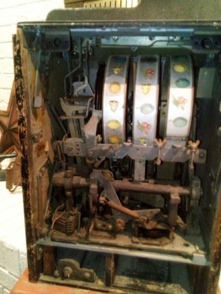 Antique Mills 25 cent Black Cherry Slot Machine Repair or Parts 9