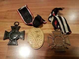 3 German War Merrit Cross Combatants,  Black Widows,  Kyffhäuser Medaille Great