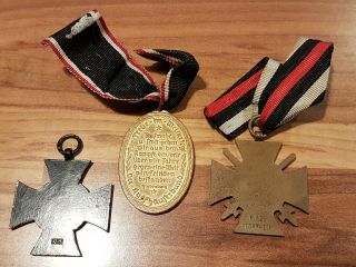 3 German War Merrit Cross Combatants,  Black widows,  Kyffhäuser medaille GREAT 5