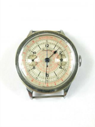 Breitling Monopusher Chronograph Vintage Mechanical Swiss Watch Valjoux 22