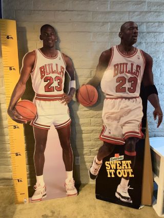 Michael Jordan 1987 Vintage Life Size Measure Up/1995 Gatorade Sweat It Out