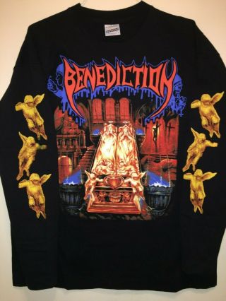 Benediction 1994 World Violation/chapter Ii Vintage Long Sleeve Shirt Nos