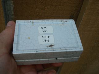 Antique,  multi - color,  rectangular Prattware paste jar,  box,  pot lid 6