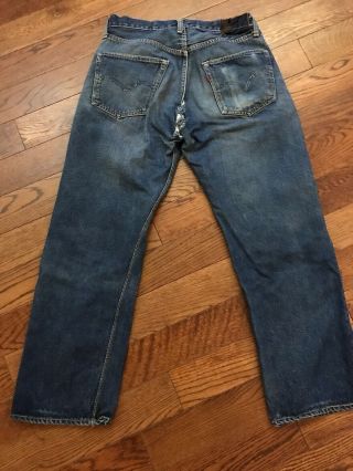 Vintage 50’s Levis 501 Jerky Tag/ Hidden Rivets Big E Redline Jeans - 29 X 26 2
