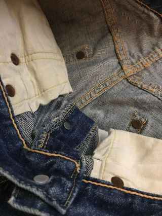 Vintage 50’s Levis 501 Jerky Tag/ Hidden Rivets Big E Redline Jeans - 29 X 26 5