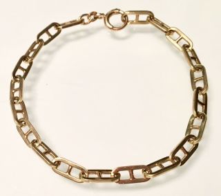 14kt Yellow Gold Vintage Mariner Gucci Link Chain Bracelet 8 Inches 6 Grams