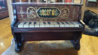 Vintage Antique Early 1900s Schoenhut Toys Childs Wood Upright Piano Toy - Plays