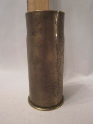 Brass shell Trench art antique military artillery cross religious world war WW1 4