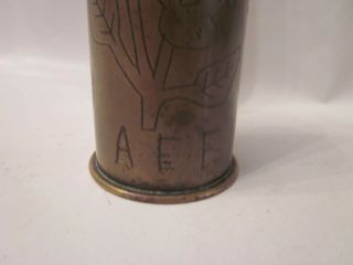 Brass shell Trench art antique military artillery cross religious world war WW1 5