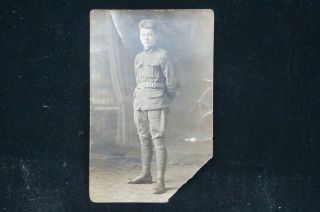 Ww1 Canadian Cef Young Soldier Photo Postcard