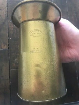 Antique Quart Brass Oil Measure Can Ca.  1800 U.  S.  Lighthouse Establishment Rare