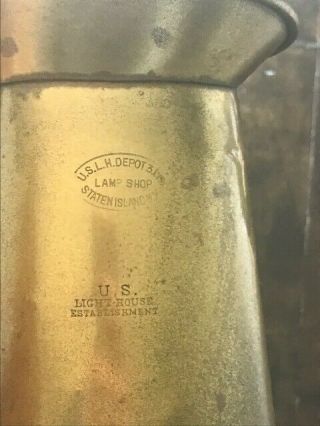 Antique Quart Brass Oil Measure Can Ca.  1800 U.  S.  Lighthouse Establishment RARE 2