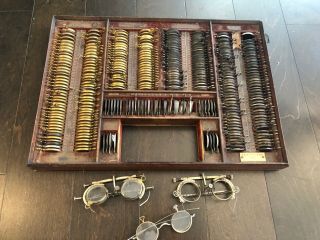 Vintage Antique Optometrist Eyeglass Lens Fit Kit Steampunk