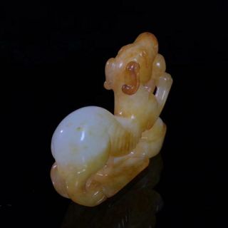 Exquisite Chinese jade and Hetian jade old jade dog Wangcai ornaments 920 3