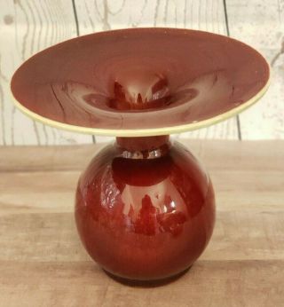 VTG STUNNING CATALINA POTTERY OXBLOOD BULBOUS VASE RED RUBY BEAUTY RARE MCM 3