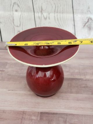 VTG STUNNING CATALINA POTTERY OXBLOOD BULBOUS VASE RED RUBY BEAUTY RARE MCM 5
