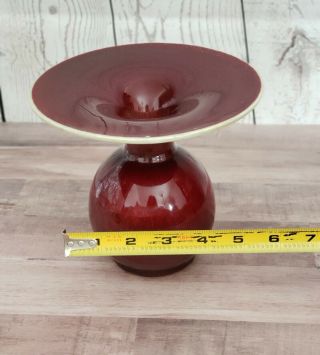 VTG STUNNING CATALINA POTTERY OXBLOOD BULBOUS VASE RED RUBY BEAUTY RARE MCM 6