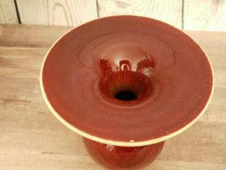 VTG STUNNING CATALINA POTTERY OXBLOOD BULBOUS VASE RED RUBY BEAUTY RARE MCM 8
