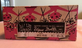 VTG 1954 VOGUE BLONDE GINNY DOLL 74 WHIZ KIDS IN 1/2 BOX ' 53 TALON ZIPPER DRESS 5