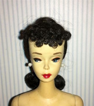 Vintage 3/ 4 Transitional Ponytail Barbie Raven Hair - Brown Eyeliner - A9