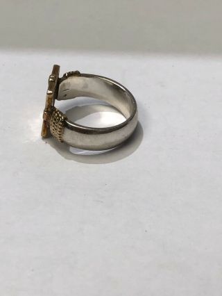 14k Yellow Gold And Sterling Ancient Chinese Coin Ring Size 6.  75 2