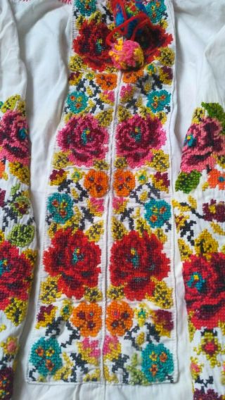 BIG Ukrainian vintage embroidered blouse,  1930 - 1940,  XL - 2XL,  Ukraine 4
