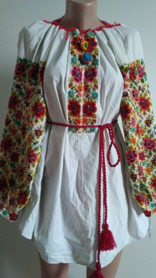 BIG Ukrainian vintage embroidered blouse,  1930 - 1940,  XL - 2XL,  Ukraine 6