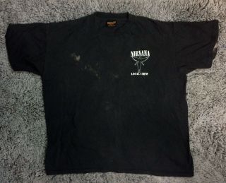 Nirvana Shirt Vintage Tshirt 1993 In Utero Local Crew Tee Kurt Cobain Grunge 90s