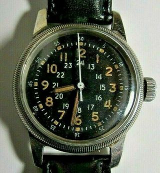 Vintage Mens Us Military Type A - 17 Pilot Waltham Winding Wrist Watch Mil - W - 6433