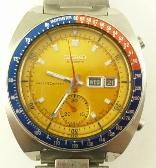 Vintage Seiko Automatic Pogue Chronograph Watch - 6139 - 6005 -