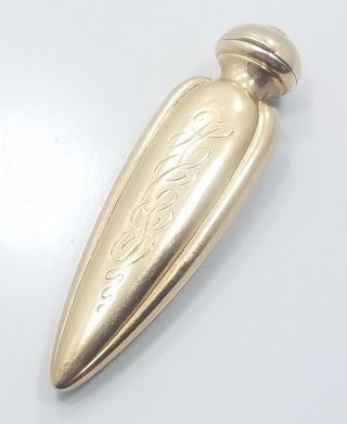 Antique Art Deco 14k Yellow Gold Unique Perfume Bottle Charm Pendant