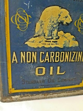 WOW RARE - Antique Zeroline Standard Motor Oil Five Gallon Metal Can 2